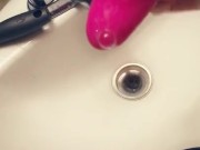 My sticky juices after ploughing myself with my vibe~ (Short vid)