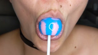 1 minute of trippy lollipop licking