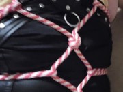 Rope bondage and spandex