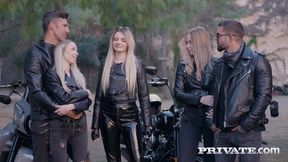Private com - Amber Kawai, Nata Gold and Alice Ross, horny bikers in a savage orgy.