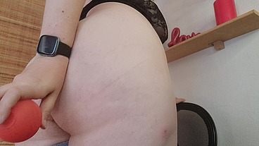 Sexy farts with orange bulb all inside my asshole