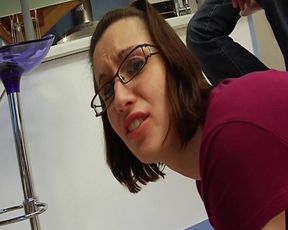 French Office Secretary Got Cum All Over Her Glasses