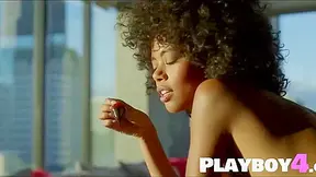 Huge Boobs Petite Ebony Teen 18+ Posing In Lingerie Before Blonde Posed With Carmella Rose