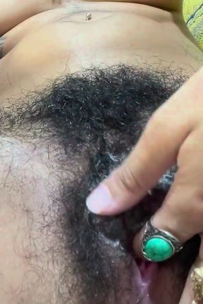 close up Latina Arab Goddess Fingering Her Own Hairy Pussy to Orgasm