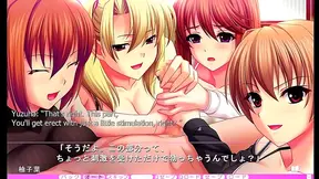 Luscious Harem Pleasures Hero with Sensual Quad Blowjob in Hot Ijiru Fantasy