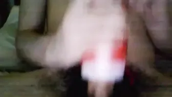 Twink strokes his hard cock with a new Tenga sex toy