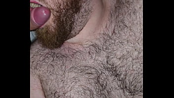 Hairy bear sucks my cock