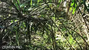 African girl in the bush gets drilled by a bush man
