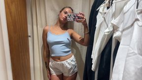Sexy Costume Try On Haul with British Petite Teen Blonde