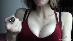 Cum Quickly! For My Cleavage in My Red Velvet Dress - 1080p MP4