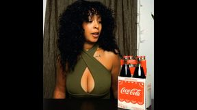 Ebony Hottie Chugs Coca-cola and BURPS