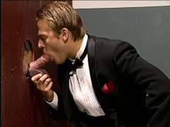 Gay glory hole action with all these different dudes munching up boners