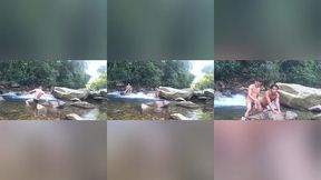 mulekes nadan na cachoeira e acabam trepando na beira do rio 1