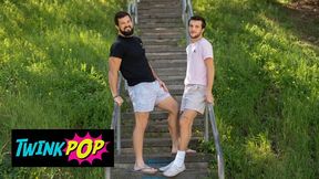 TWINKPOP - Bearded Hairy Man Brysen Gargles Griffin's Rock-Hard Pinkish Cigar And Likes Every Second Of It