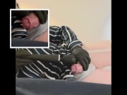 morning sissy cums in pants with toy