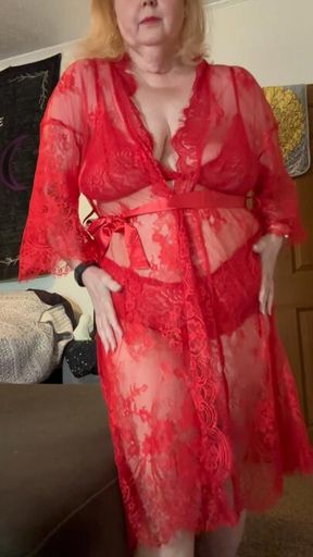 Playing in my new lacy outfit