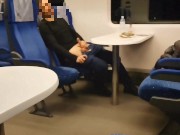 Risky jerking in train.  Almost got caught