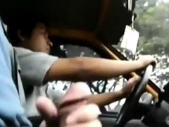 Big Dick Flash for Taxi Driver - Gay Latino Handjob
