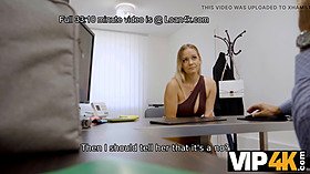 Lucette Nice's first audition for VIP4K: Hot blonde bounces on dick and gets a huge load