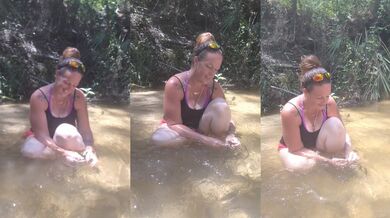 First Time Casting With Popular Country Girl On Spring Break In The Middle Of The Woods In Creek