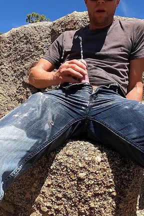 Cum on a Wet Jeans Hike with Me