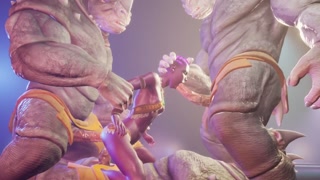 Hot furry sex with African | Gangbang with three cocks | 60FPS