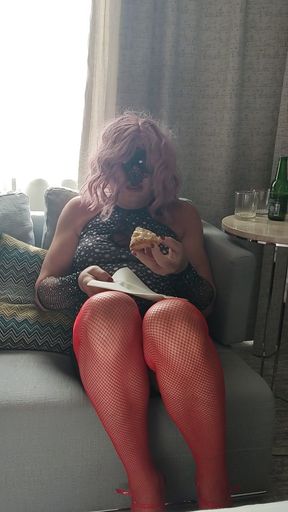 Wife teaches sissy cuckold to eat cum and films it   Clip 1