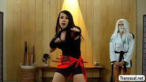 Fake Karate Master fucked by TS blackbelter