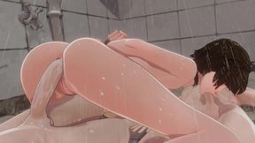 Makoto Niijima - Wet Shower MMF Threesome