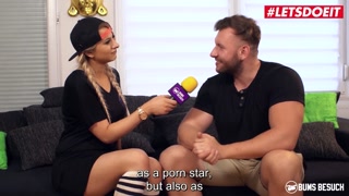 BUMSBESUCH - JOSY BLACK GERMAN PORNSTAR HAS INTERRACIAL SEX WITH AMATEUR GUY - LETSDOEIT