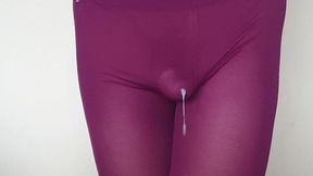 misr4 - Cum on burgundy leggings