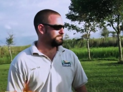 Naked badass babes visiting a gator farm