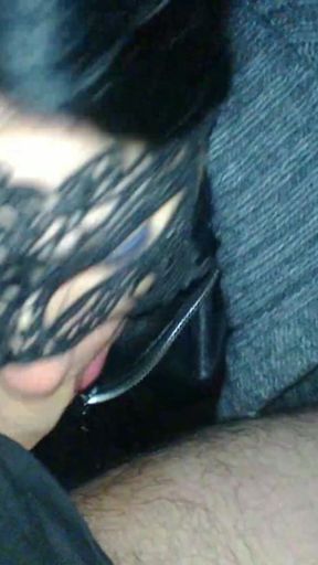 Mature slut gives outdoor blowjob with cum in mouth   Clip 2