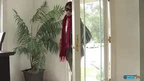 Burglar pounces on the lesbian brunette in hopes of anal fingering and face sitting