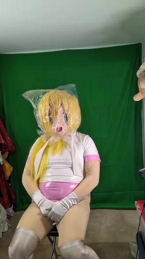 Kigurumi Bagging Breathplay in PVC Gym Suit