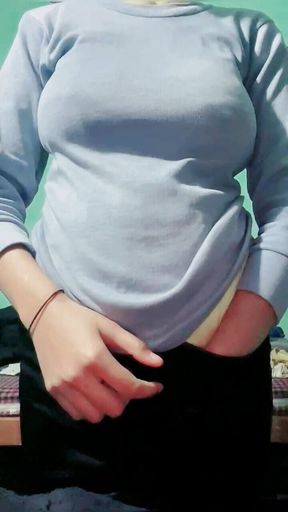 Desi Indian Girl Showing Big Boobs with Dirty Talk in Hindi. Queen of heaven