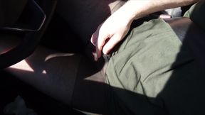 Sexy Break with the Car in Black Pantyhose