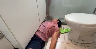 Foot Slave Stepped After Take Shower Ep 2