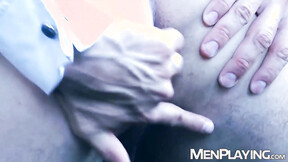 ”Businessman Robbie Rojo is drilled deep by his butler Xavi Duran”