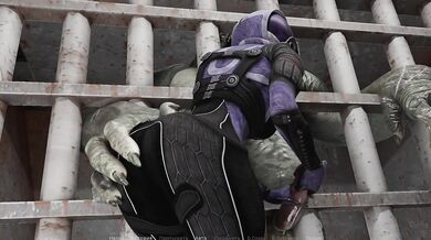 She seduced a giant orc and he made her pregnant. 3D Hentai Game