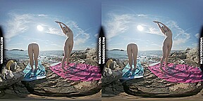 Poppy And Brille Doing Naked Yoga On The Beach Hot Girls Vacation