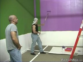 brawny Milky twink acquires group-fucked By 2 darksome Thugs