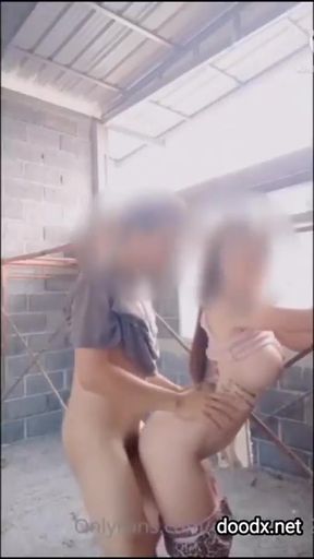 Husband and wife play together in the house