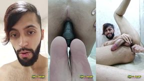 playing with a black dildo until i cum in an intense prostate orgasm