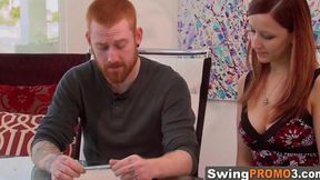 Hot Redhead Gets The Attention Of All New Horny Swingers That Want To Screw Something Different