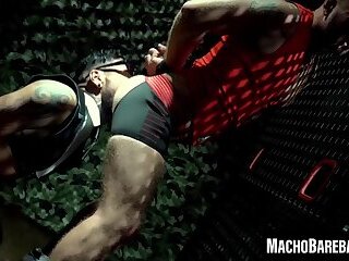 Mars GymBurger is tied up as Pablo Bravo rips his mouth and ass