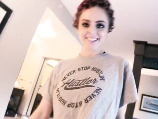 Breasty Tiny Camera Operator Does Porn