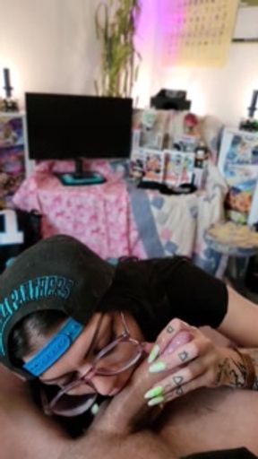 Game day blowjob from the team slut for good luck!