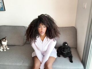 freaky poses during daybed yoga by a twenty one yo black bitch