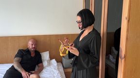 jealous husband catches his wife in sexy lingerie and fucks her hard before photoshoot